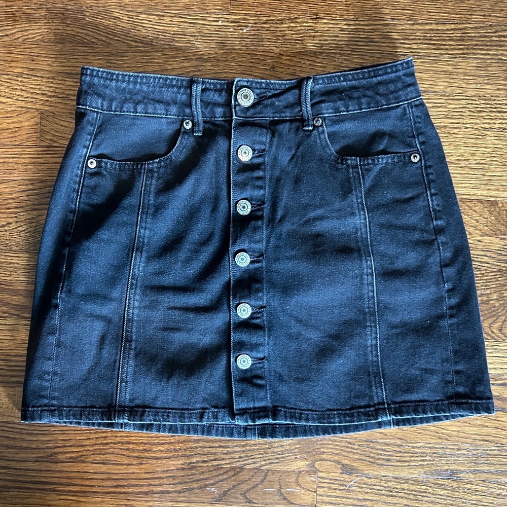 American Eagle Black Denim Skirt
